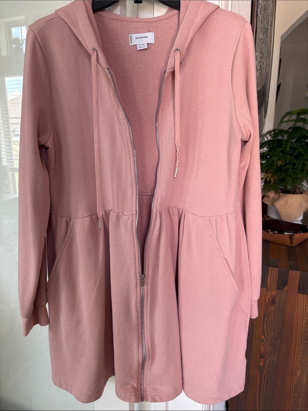 Seraphine Pink Zip Up Hoodie Sweatshirt Dress 3-1 for Maternity & Nursing Size S - Picture 8 of 9